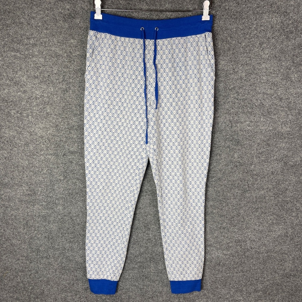 ModCloth Geometric Print Jogger Pants Blue White Size Medium